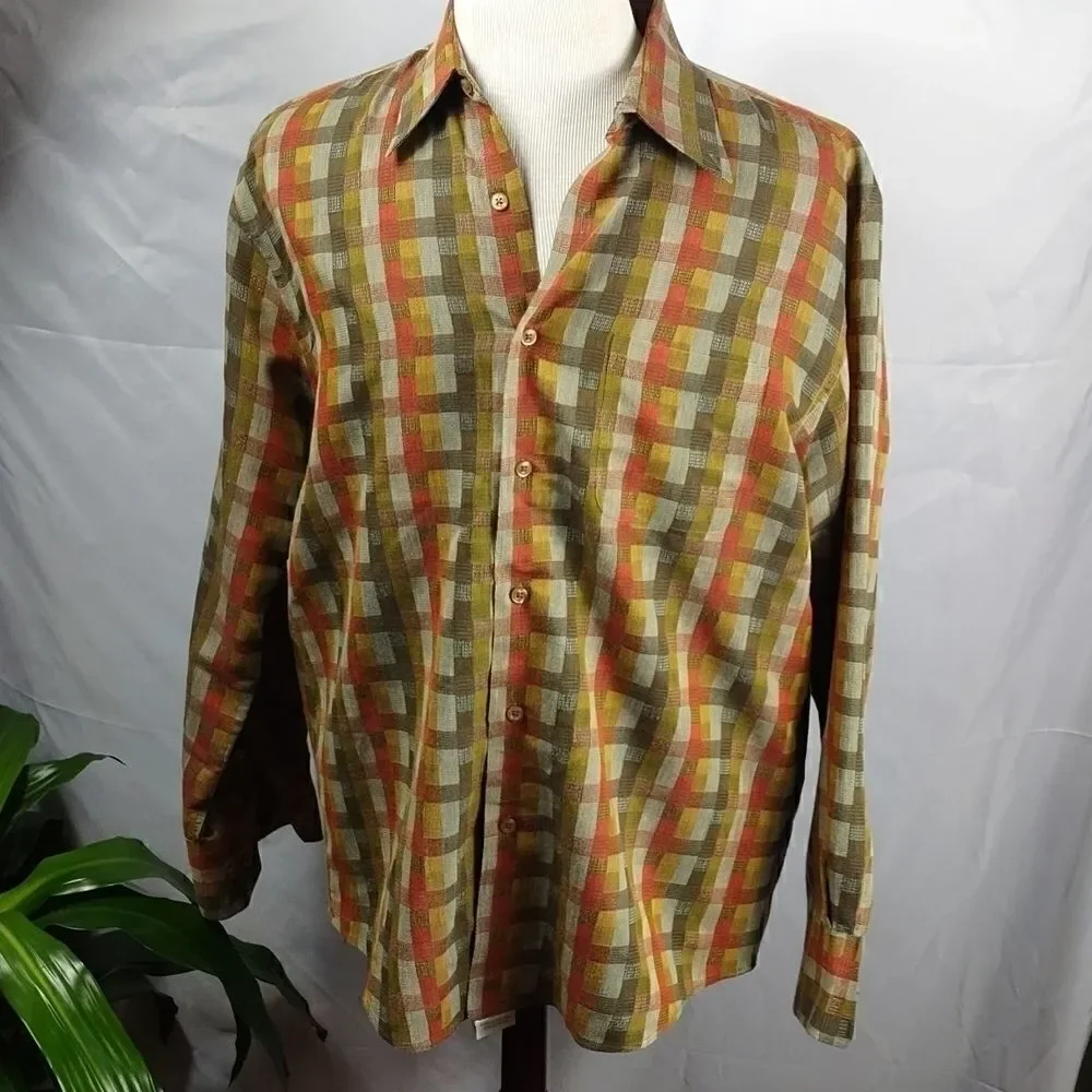 Norm Thompson Fall Color Check Shirt - Picture 1 of 6
